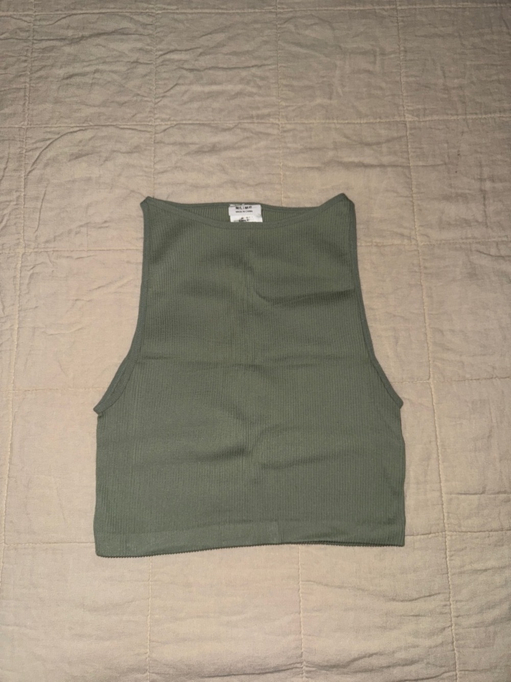 Cotton On Olive Green Ribbed Crop Tank